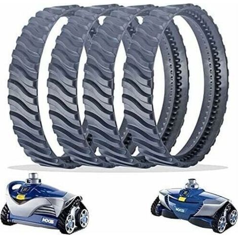 4 Chenilles de Remplacement Noir Nettoyeur Piscine Pneu Piste Roue R0526100 Compatible avec Zodiac Baracuda MX6/MX8 Nettoyage de Piscine Creusée (1/5)