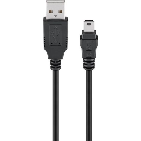 goobay Cable USB USB2.0 Type A - Type B mini 5pol St/St 0,15m noir (93228) (1/2)