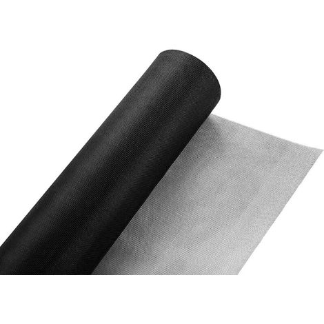 Rouleau de moustiquaire en fibre de verre 72" x 100' Rouleau continu Protection UV Installation et réparation Moustiquaire pour porte et fenêtre (72" x 100', noir) (1/4)