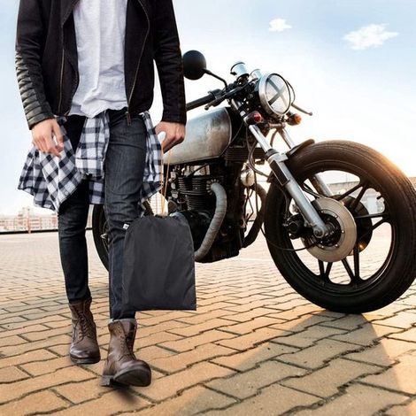 Funda impermeable para motocicleta para exteriores，rayos UV y polvo 300D，1 bolsa de almacenamiento para scooter y ciclomotor (XL: 230 x 95 x (1/4)