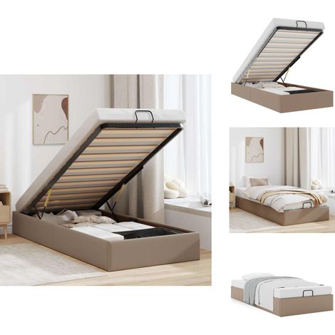 Cadre de lit ottoman sans matelas cappuccino 100x200 cm - Cadre De Lit Ottoman - Cadres De Lit Ottomans - Cadre De Lit - Cadre De Lit Avec Rangement (1/5)