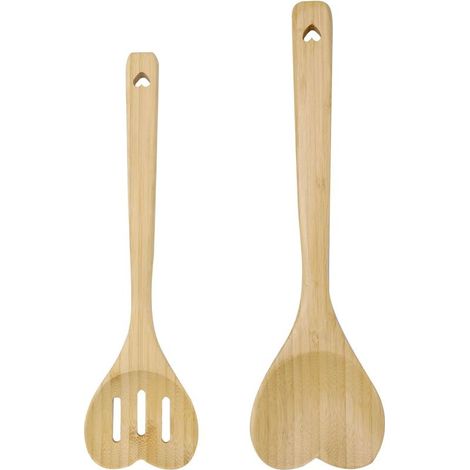 Cuillères en bois en forme de coeur cuillères en bois en forme de coeur (2 pièces) - petites cuillères en boi pour assaisonnement, sel (1/5)