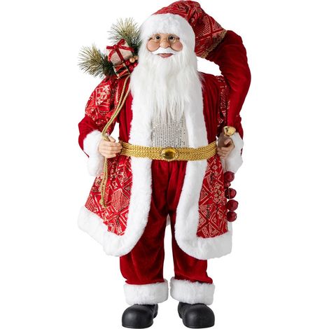 Père Noël Déco "Cyriaque" 90cm Rouge (1/5)