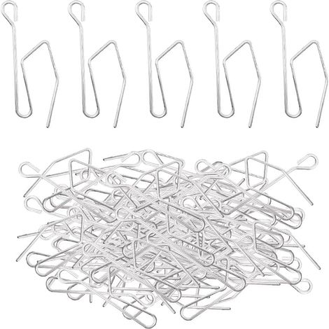Crochets agrafes pour Rideaux,80 pièces Crochet rideauxs Rail,Crochets à Broches pour tentures,pour Les Rideaux,Les rideauxs de Porte(50x24mm),Crochets à rideaux 5024mm (1/5)