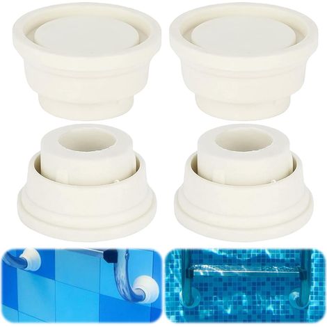 Lot de 4 tampons en caoutchouc pour échelle de piscine, protection pare-chocs, blanc, caoutchouc, 63,3cm (1/5)