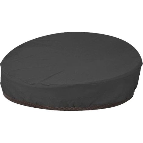 Housse De Protection Pour Lit De Jardin Rond - Tissu Oxford 210D - Résistant Aux UV Et Imperméable - Coupe-Vent Avec Ourlet À Cordon - Noir 190x89 cm