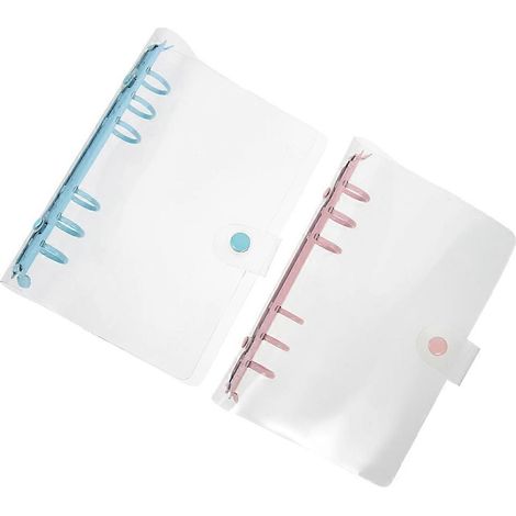 Lot de 2 classeurs transparents A6 pour cahiers, classeurs domestiques réutilisables, classeurs de bureau (1/5)