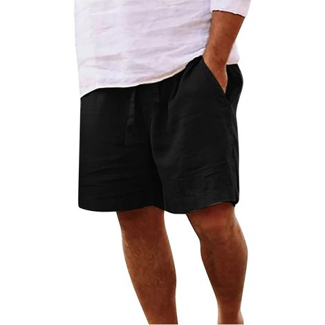 Short homme été pantacourt sport casual cargo shorts jogging avec cordon taille élastique randonnée outdoor coton chino coupe décontractée running short à poches multiples (1/5)