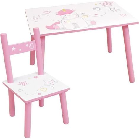 Fun House Einhorn Tisch- und Stuhlset Rosa Kinder (1/3)