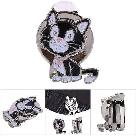 Attache Magnétique Visière de Casquette de Golf - Marque-Balle (Chat Noir) (1/5)