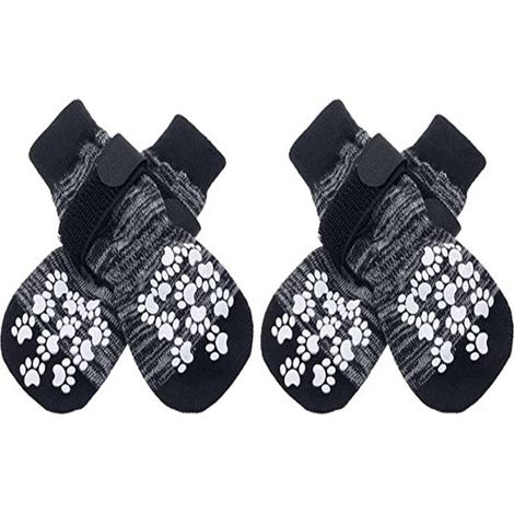 4 pcs chaussettes anti-léchage pour chiens – Convient aux chiots, chiens de taille moyenne et grande (taille L) – Blanc cassé (1/3)