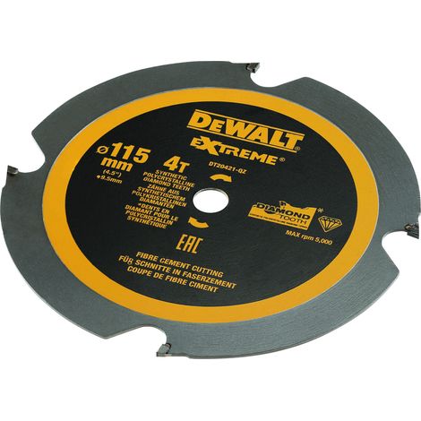 DEWALT Faserzement-Kreissägeblatt PCD für Akku-Handkreissägen, 115x9,5mm, 4Z DT20421-QZ (1/5)