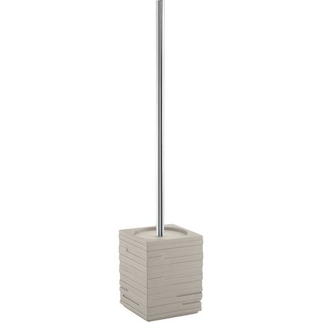 Scopino con ciuffo in setole d'appoggio in resina QU33 Gedy serie QUADROTTO Tortora Chiaro (1/2)