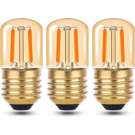Lampadina LED E27 per luce notturna, 1W, luce bianca calda 2200K, mini lampadina LED vintage T28 con filamento E27, equivalente a 10W-15W, lampada da tavolo decorativa in vetro ambrato, non dimmerabil
