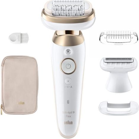 Braun – Épilateur électrique femme 3,7V avec autonomie 50 min – Tête flexible pour zones difficiles – Technologie Smart Touch – Blanc / Doré (1/5)