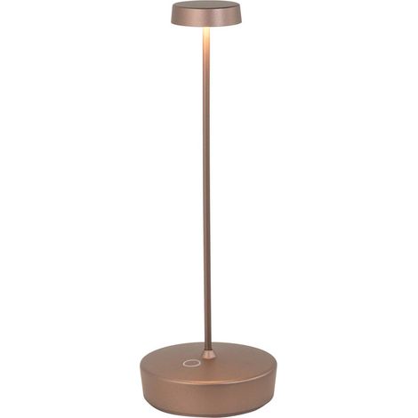 Zafferano Lampada a led da tavolo Swap bronzo opaco ricaricabile e dimmerabile 2200-2700-3000K - 9h massima potenza