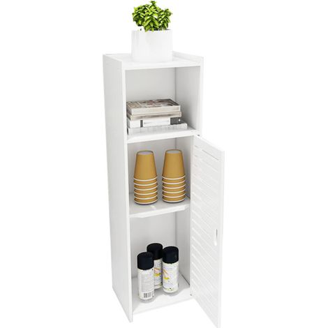 – Meuble de rangement salle de bain blanc – Étagère réglable 23x22x78cm – Imperméable et durable – Design élégant pour espaces confinés (1/5)