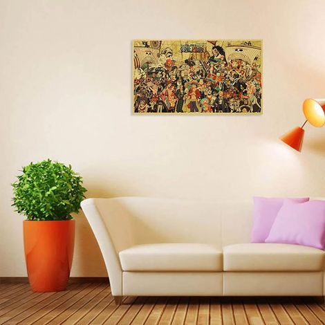 Affiche murale en papier kraft représentant un portrait de famille, avec des personnages d'anime. (1/5)