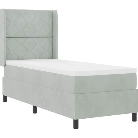 Maison Exclusive - Letto a molle con strisce LED Grigio chiaro 80 x 200 cm Velluto (1/5)