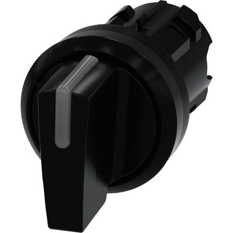 Siemens Interruptor de palanca iluminable, 22mm, redondo, Plástico, negro, Palanca corta, 3SU10022BL100AA0