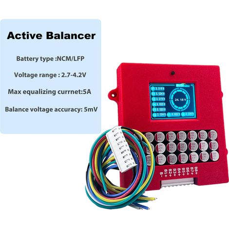 Balanceador de baterías, tecnología de balanceo activo, compatible con múltiples voltajes, balanceador 8S NCM LFP (1/2)