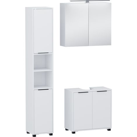 Juego de muebles de baño de 3 piezas Alina, Blanco, 3 partes, Vicco (1/5)