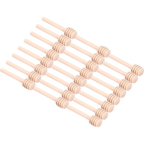 24pcs Tige d'Agitation de Miel en Bois avec Rainure Louche au Miel pour Chocolat Fondant au Miel (1/4)