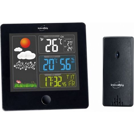 Stazione meteorologica wireless con display a colori e sensore di umidità interno ed esterno (1/2)