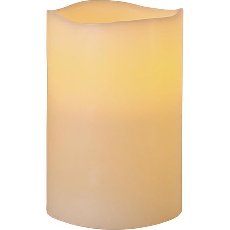 Star Trading Bougie LED cire véritable 'Big', pile et minuterie, scintillante, crème, 15cm (1/4)