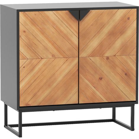 Credenza con contenitore 80 x 40 x 80 cm grande capacità di stoccaggio design moderno in MDF nero 200010792