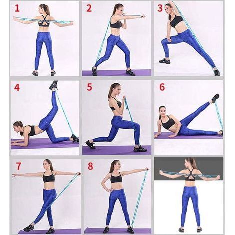 Bande élastique de résistance à 7 anneaux, bande Miracle Miles, étirements de yoga, bras, épaules, pieds, jambes, fitness à domicile, bande de résistance.