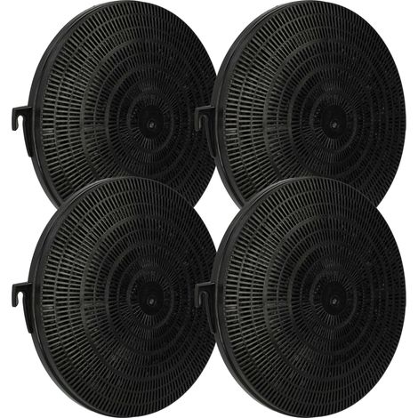 vhbw 4x filtro a carboni attivi compatibile con Electrolux EX67N 94264014600 cappe aspiranti - 21 cm