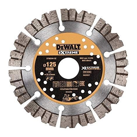 Dewalt – Disque abrasif 125mm pour meuleuse – Moyeu déporté – Adapté pour pierre – Épaisseur 2,2cm – Résistant à la rupture