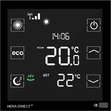 blossom-ic Hera Direct+ Termostato ambiente UP (nero), 230V per Hera+ Primus/Extensia PRO per riscaldamento a pavimento, Riscaldamento, HDP-3976