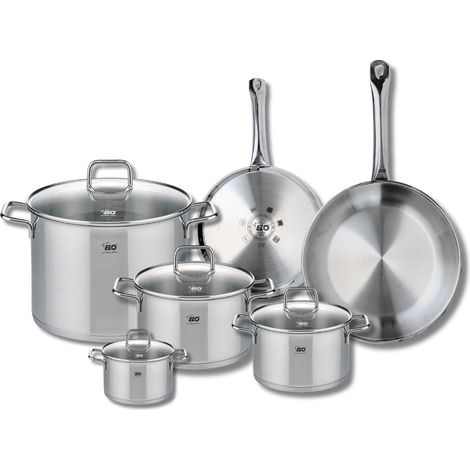 Ensemble de 2 Poêles de cuisson 24 et 28 cm et 4 faitouts 12, 16, 20 et 26 cm Elo Profi Citrin (1/5)