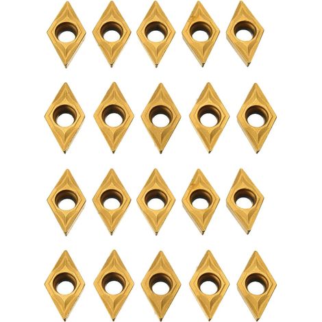 20 Pièces DCMT070204 YBC251 Lames or Carbure Inserts CNC Coupeur de Tour pour Tour Tournant Outil Alésage Bar (1/5)