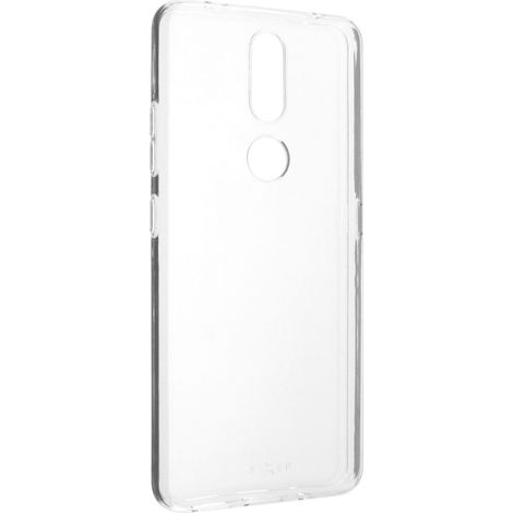 Cover posteriore in silicone per Nokia 2.4, trasparente + vetro 9H (1/3)