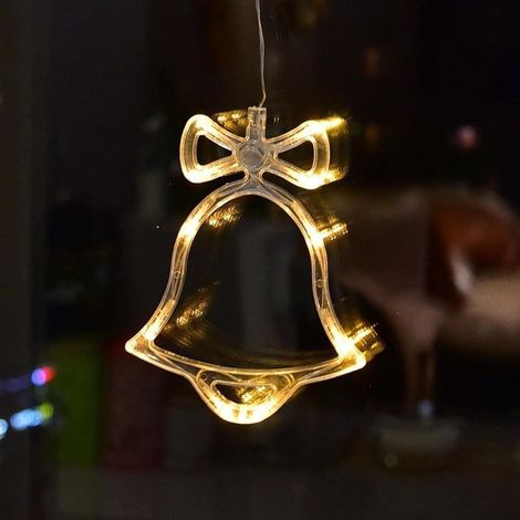 décorations de Noël, guirlande lumineuse LED, accessoires pour sapin de Noël, stickers pour vitres, décoration d'ambiance, décoration de fenêtre (cloche) (1/4)