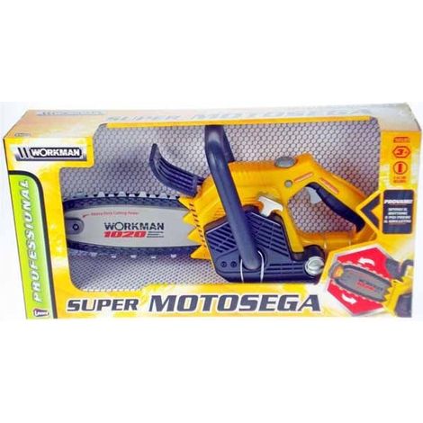 Trade Shop - ELEKTRONISCHE KETTENSÄGE MIT SOUND ROTIERENDE KLINGE SPIELZEUG WORKMAN -