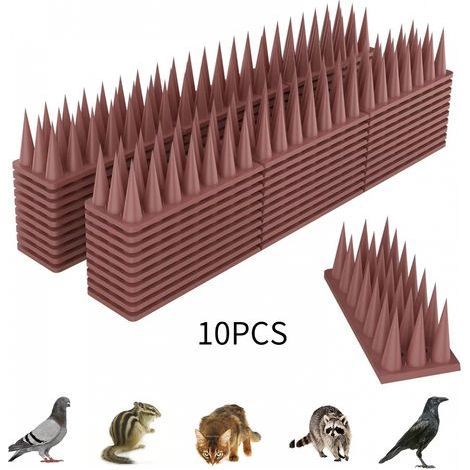 Pic Anti Pigeon Plastique, 10 Pièces Répulsif Piege, Anti Oiseaux pour Chats Moineaux, pour Balcon Fenêtre, Respectueux des Animaux Pique (Marrón) (1/5)