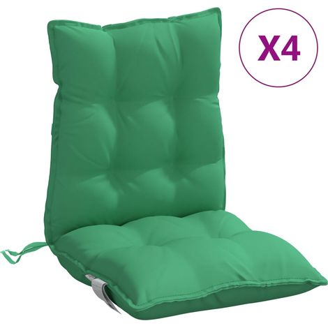 Coussins de chaise à dossier bas lot de 4 vert tissu oxford (1/5)