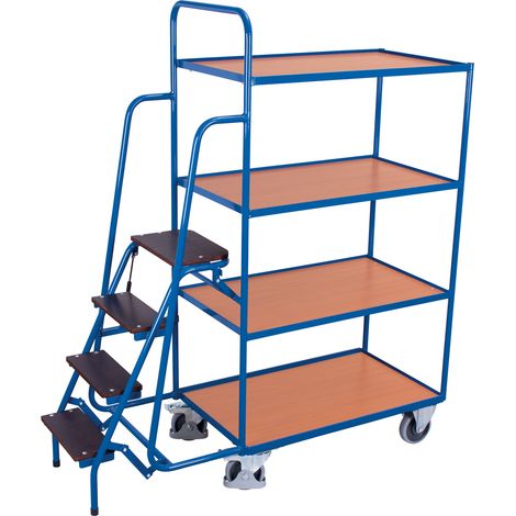 VARIOfit Kommissionierwagen mit 4 Ladeflächen hoch