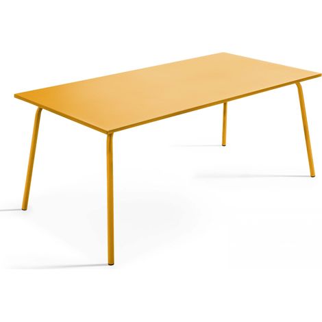 Table de jardin rectangulaire en métal jaune  - Palavas