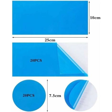 40 Pièces Rustine Piscine Kit de Réparation Patchs de Réparation Auto-Adhésifs PVC Patch Liner Piscine pour Lits Gonflables Anneaux de Natation Kayaks Piscines (1/3)