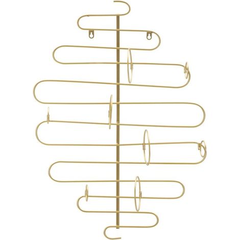 Porta-bottiglie da muro Alid in ferro dorato — 53x13x72 cm