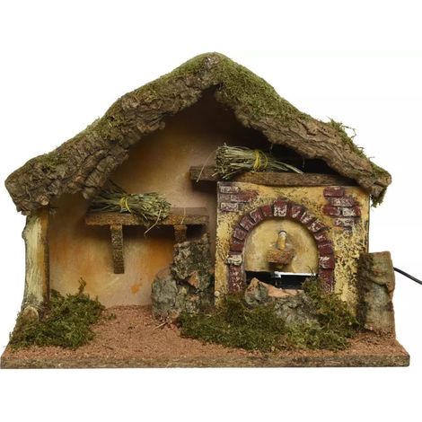 Crèche en bois 37x17x27 cm marron