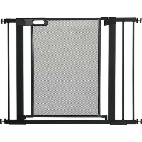 Hunde Türschutzgitter, 75-103 cm, Treppengitter, Hundegitter ohne Bohren, Auto-Close, für Kinder, Katzen, Stahl, Schwarz
On-Site