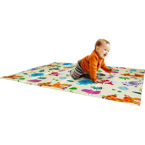 Tappeto Morbido per Bambini 120x90x0,8 cm Pieghevole Foresta Multicolore (1/4)