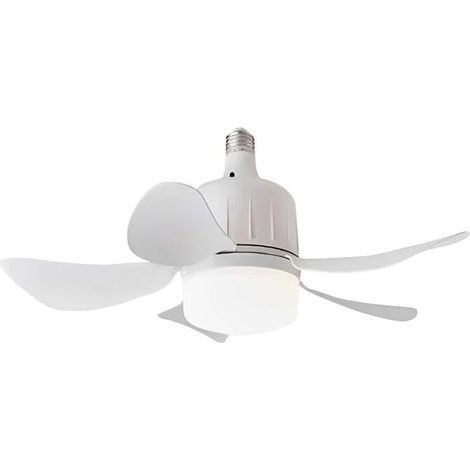 Ventilateur de plafond E27 avec lampe LED - Plafonnier ventilateur à douille 3 vitesses dimmable et télécommandé avec mémoire (1/5)
