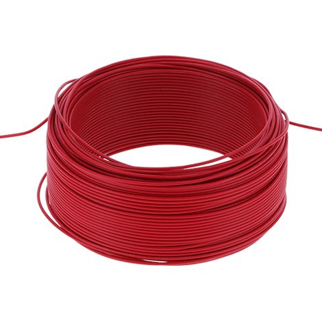 Fil électrique flexible 7 conducteurs cuivre rouge isolé BV-1x1, câble électrique 100m/328.1ft, AC300V rouge (1/5)